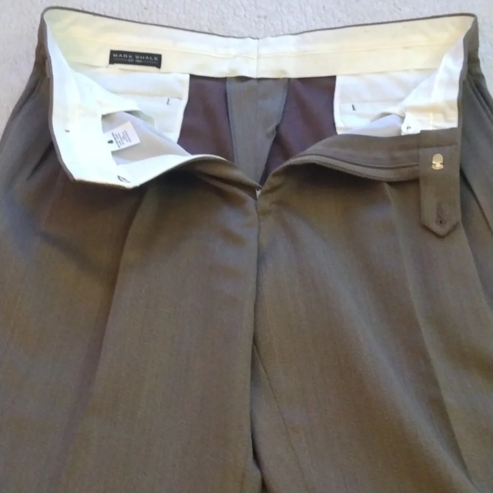 NWT Mark Shale Light Brown Wool Dress Pants  36 - 34 - Picture 7 of 13